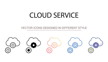 Cloud service icon design with white background stock illustration