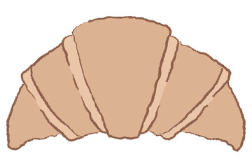 Croissant sticker png, cute cafe illustration doodle