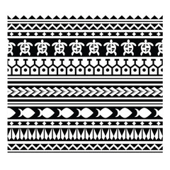 Polynesian tattoo tribal band design. Samoan tattoo tribal ornament border.
 Decorative seamless pattern.