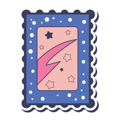 postal stamp, vector isolated sticker on the white background