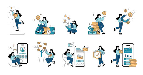 Fototapeta premium Business People. Flat Vector Illustration