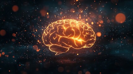 A glowing representation of a brain