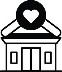 building with a heart on it