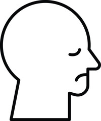 Illustration of a sad person's face in line art style.