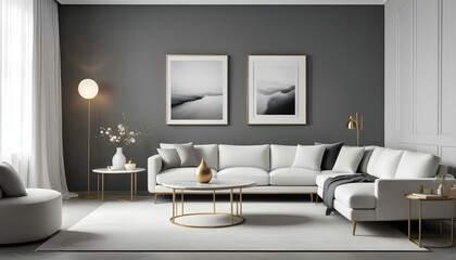 Photo interior modern design room 3d illustration
