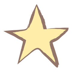 Star shape png sticker, pastel doodle in aesthetic design on transparent background