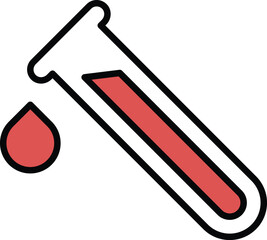 A red blood cell is drawn in a test tube