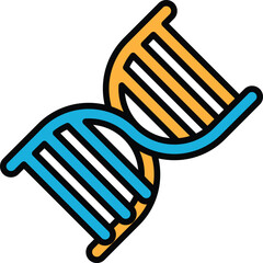 A blue and orange DNA strand