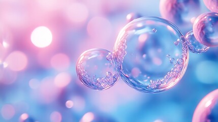 Abstract cosmetic laboratory Chemical laboratory research Cosmetic Essence Molecule Bubble : Generative AI