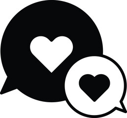 Two hearts are shown in a black and white circle