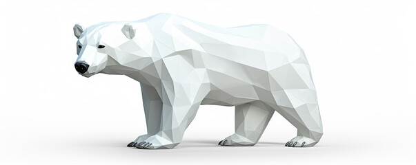 Arctic bear made from folded white paper