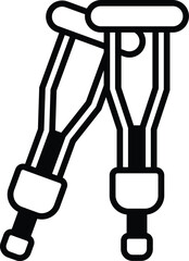black and white crutches with handles