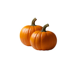 Obraz premium Two pumpkin isolated on a transparent background. Ai generative