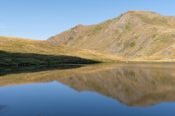 Reflections in the Escalar Ibon. Aragon Valley. Aragon Pyrenees