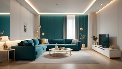 Photo interior modern design room 3d illustration