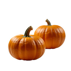 Two pumpkin isolated on a transparent background. Ai generative