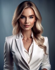 Fototapeta premium portrait of a smiling businesswoman, portrait of a woman, Beautiful Cabaret Hostess: AI-Generated