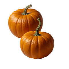 Obraz premium Two pumpkin isolated on a transparent background. Ai generative