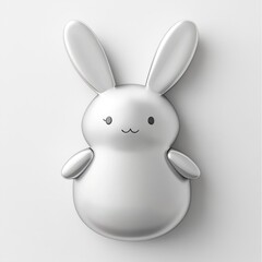 Obraz premium Cute Silver Repinique Set: Minimalistic Pastel 3D Design