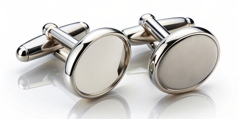 A pair of silver cufflinks with engraved initials, silver, cufflinks, engraved, initials, personalized, monogram