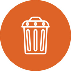 Garbage line circle icon