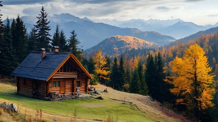 House in the mountain. Very beautiful scenery