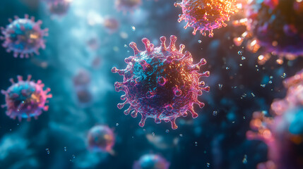 Digital illustration of T-cells protecting the body from infections
