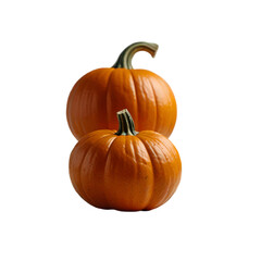 Obraz premium Two pumpkin isolated on a transparent background. Ai generative