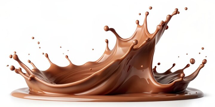 Isolated chocolate milk splash on background cutout, , chocolate, milk, splash, isolated,background, cutout, liquid, flowing