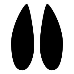 Hoof print elk icon black color vector illustration image flat style
