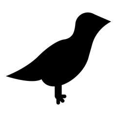 Bird icon black color vector illustration image flat style