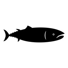 Tuna fish icon black color vector illustration image flat style