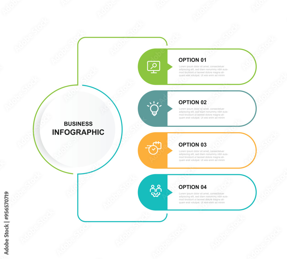 Poster Design template infographic vector element with 4 line step diagram process suitable for business information and web presentation