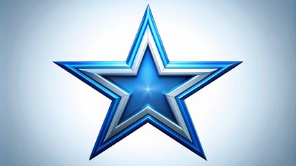 Obraz premium Blue star with center star design, blue, star, design, abstract, celestial, sky, space, pattern, shape, bright, shiny