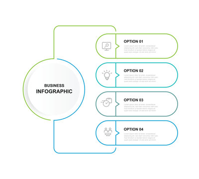 Design template infographic vector element with diagram concept and 4 step line connected suitable for business information and web presentation