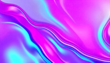 Fototapeta premium Holographic abstract background. Hologram Background. Pearlescent Gradient. iridescent texture, liquid metal, foil, wavy with shiny texture. purple and blue holo fluid shapes colorful background