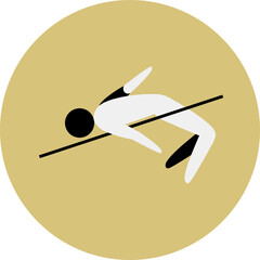 High jump  competition icon. Colorful sport sign.  