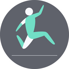 Triple jump  competition icon. Colorful sport sign. 