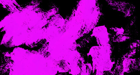 Grunge strokes of fuchsia color with oil paint are highlighted on a black background, a tight contour