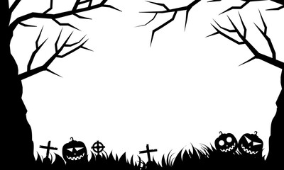 abstract modern silhouette halloween header background decorative design