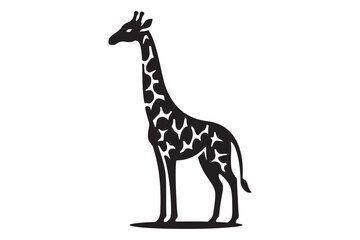 Naklejka premium Giraffe Silhouette in Black Simple Vector Art