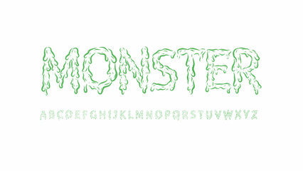 melt font type style alphabet. Street Art graffiti style letters vector set. Collection of melted style elements for tee prints and music designs