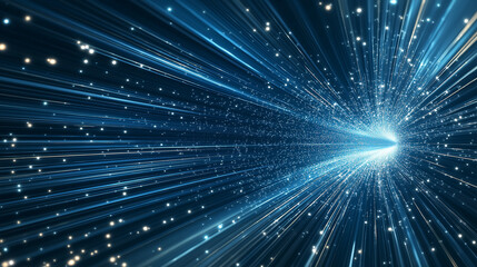 Obraz premium Abstract flight in retro neon hyper warp space in the tunnel 3d illustration