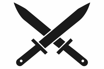 
knife silhouette vector, Crossed swords icon
