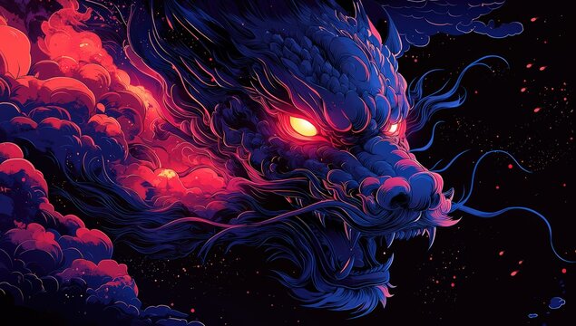 A red oni mask on the head of an anime-style character