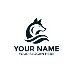 Fototapeta premium A creative wolf logo design, symbol, business icon design, fox logo, vector illustration