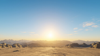Fototapeta premium Alien Planet with Rocks and sunset