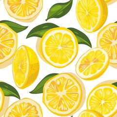 Seamless beautiful decorative lemons pattern background