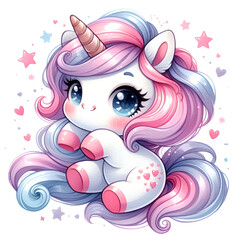 Cute Mermaid Watercolor Pastel 