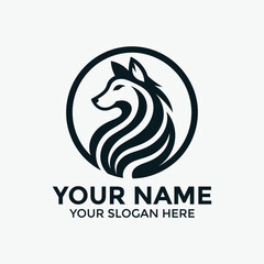 Naklejka premium A creative wolf logo design, symbol, business icon design, fox logo, vector illustration